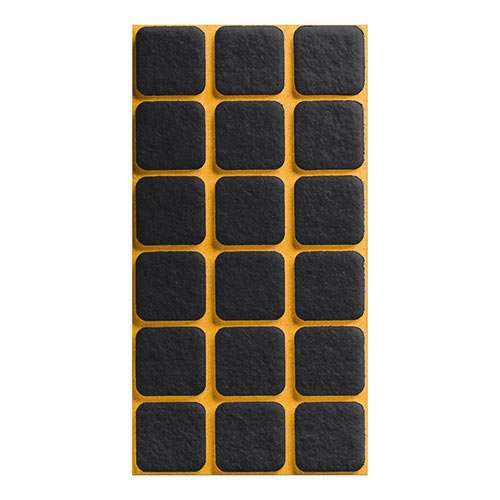 REDOCOL Filzgleiter Quadrat 25 x 25 x 3 mm, schwarz, VE = 90 Stück
