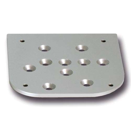 Befestigungsplatte Stahl, Edelstahl-Optik, für Tischbein rund, Ø 80/100 x 5 mm